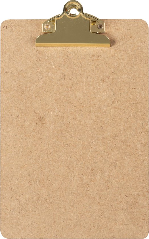 LPC Klembord - clipboard - hout/mdf/hardboard - A5 -75 mm butterfly klem  goud | bol.com