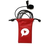Lavalier kabel tas / bag | Headset / oordopjes opbergtas | Leren tasje | Waterproof