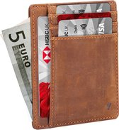 YONO Pasjeshouder Mannen – Slim Wallet Creditcardhouder – RFID – 6 pasjes – Leer Bruin