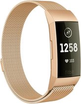 Shop4 - Geschikt voor Fitbit Charge 4 Bandje - Small Metaal Goud