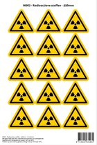 Pictogram sticker W003 - Radioactieve stoffen - Δ50mm - 15 stickers op 1 vel