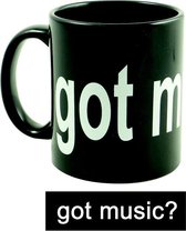 Koffiemok 'Got Music?', zwart