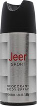 Jeer 150ml Body Spray (silver) Sport (x6)