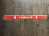 Stop Hier Vloersticker (90 cm x 7,5 cm)