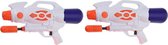 2x Waterpistolen/waterpistool oranje van 47 cm met pomp kinderspeelgoed - waterspeelgoed van kunststof - waterpistolen met pomp