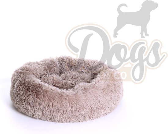 Luxe katten & hondenmand - Fluffy Donut - Heerlijk zacht - Khaki Bruin - 50 cm - Size S