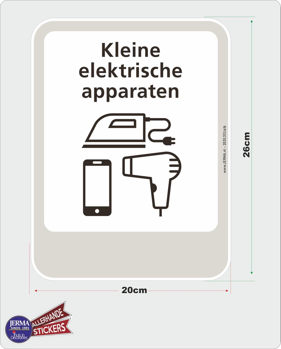 Zorg Tirannie huisvrouw Kleine Elektrische apparaten recycling pictogram sticker. | bol.com