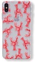 Casies iPhone X/Xs hoesje TPU Soft Case - Back Cover - Lobster Casie / Kreeften rood