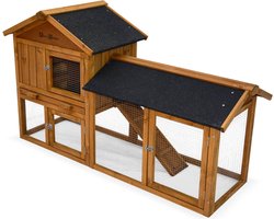 sweeek Houten Konijnenhok met Ren – Binnen & Buiten – Voor 4 Konijnen