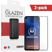 2-pack BMAX geschikt voor de Glazen Screenprotector Motorola One Vision Full Cover Glas / Met volledige dekking / Beschermglas / Tempered Glass / Glasplaatje