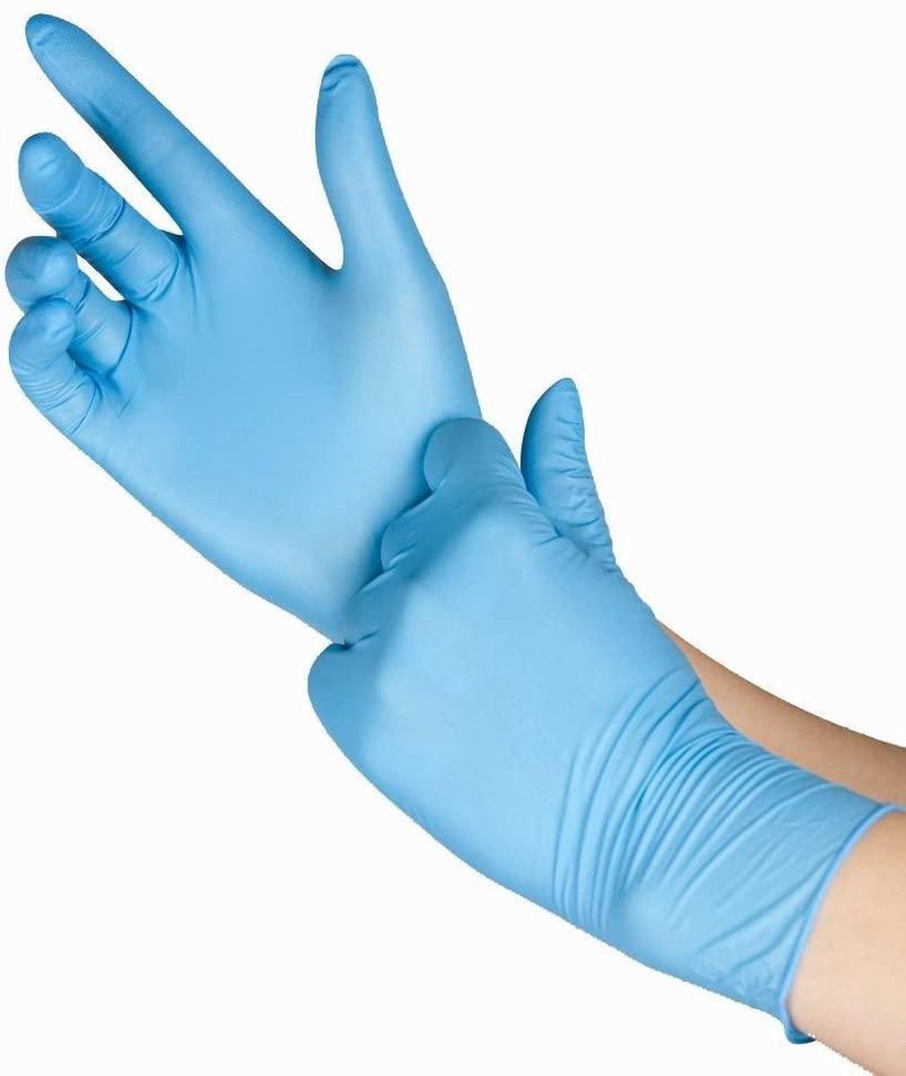 Goedkoopste Wegwerp Handschoenen - Disposables - Nitril - Poeder vrij - Wegwerp eenmalig gebruik BLAUW 100 stuks/doos maat Large