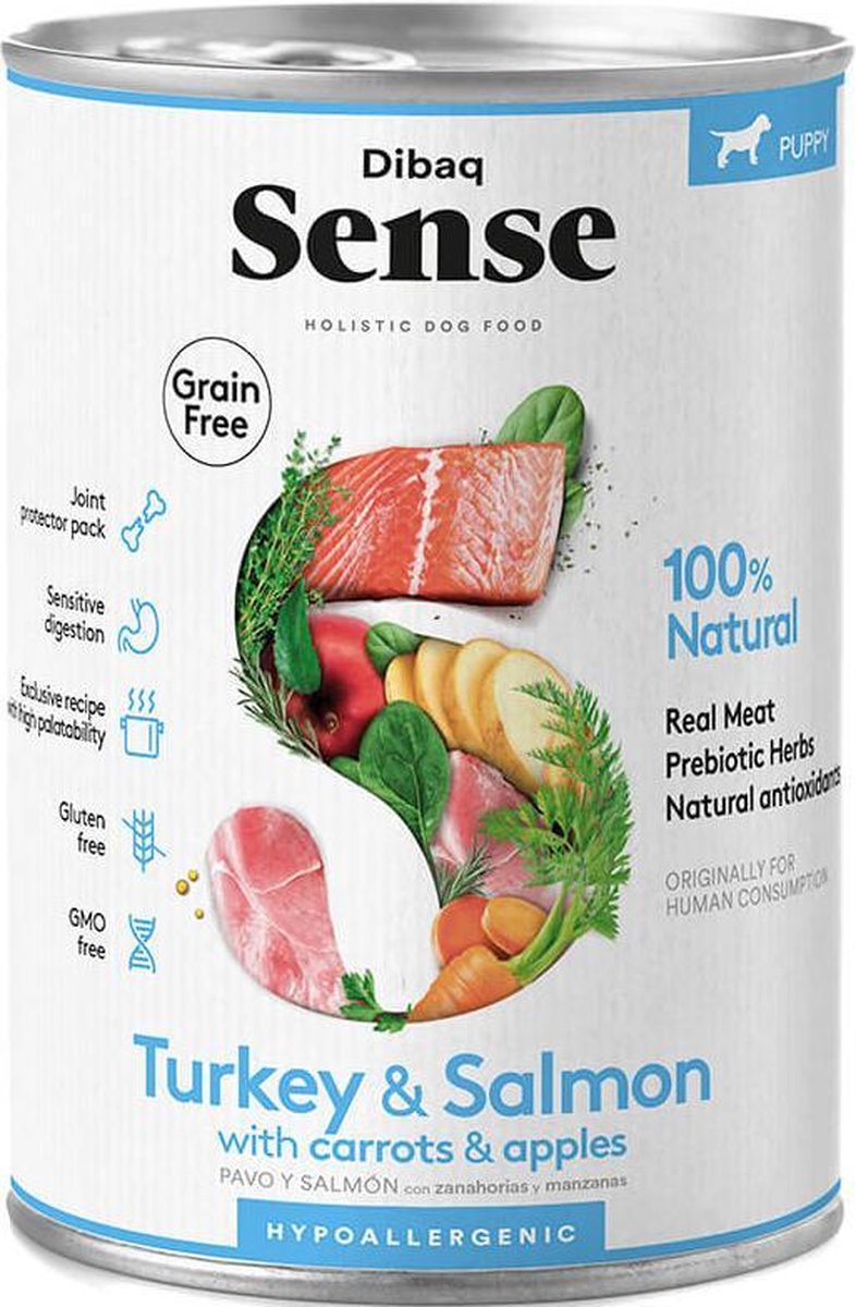 Dibaq Sense Dibaq Sense Holistische puppyvoeding met zalm en kalkoen - 4 stuks