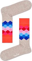 Happy Socks Faded Diamond Socks Ecru, Maat 41/46