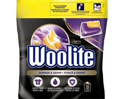 Woolite Zwart, Donker & Denim Wasmiddel met Keratine - 28 Capsules