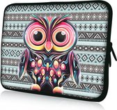 Sleevy 11,6 laptophoes kleurrijke uil - laptop sleeve - laptopcover - Sleevy Collectie 250+ designs