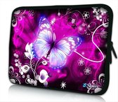 Sleevy 10 laptop/tablet hoes grote paarse vlinder - tablet sleeve - sleeve - universeel