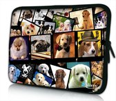 Sleevy 13.3 laptophoes collage hondjes - laptop sleeve - Sleevy collectie 300+ designs