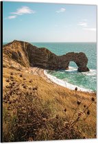 Dibond –Rotsen aan het Strand– 30x40cm Foto op Aluminium (Wanddecoratie van metaal)