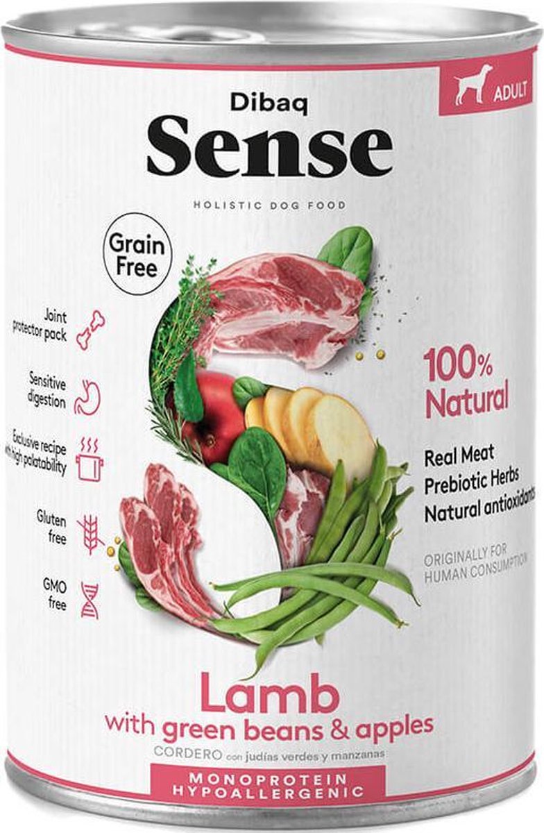 Dibaq Sense Dibaq Sense Holistische hondenvoeding met Lam - tray 12 stuks