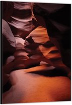 Dibond –Donkere Oranje Rotsen– 60x90cm Foto op Aluminium (Wanddecoratie van metaal)