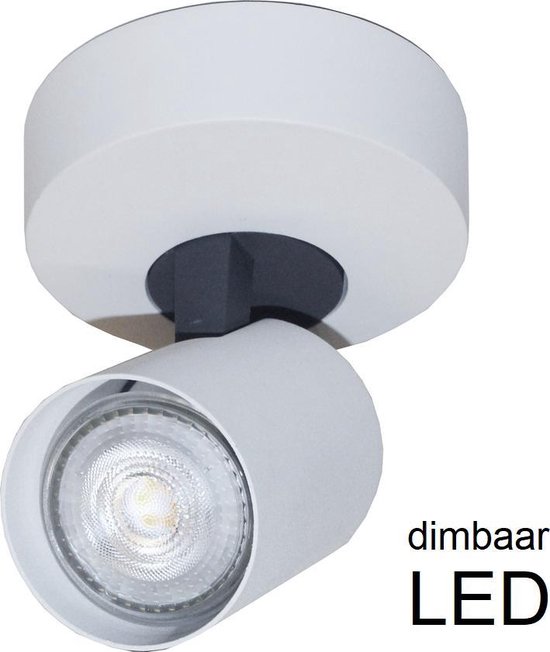Artdelight - Plafondlamp Vivaro 1L Rond - Wit LED 4,9W - IP20 - Dimbaar >...
