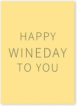 Carte avec des citations de vin - Happy Wine Cards - Happy wineday to you (Lot de 4 cartes)