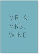 Kaart met wijn quotes – Set van 4 kaarten - Happy Wine Cards – Mr & Mrs Wine