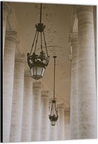 Dibond –Lampen aan het Dak– 40x60cm Foto op Aluminium (Wanddecoratie van metaal)