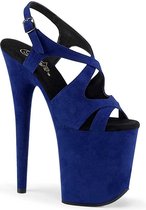 Pleaser Sandaal met enkelband, Paaldans schoenen -35 Shoes- FLAMINGO-831FS Paaldans schoenen Blauw