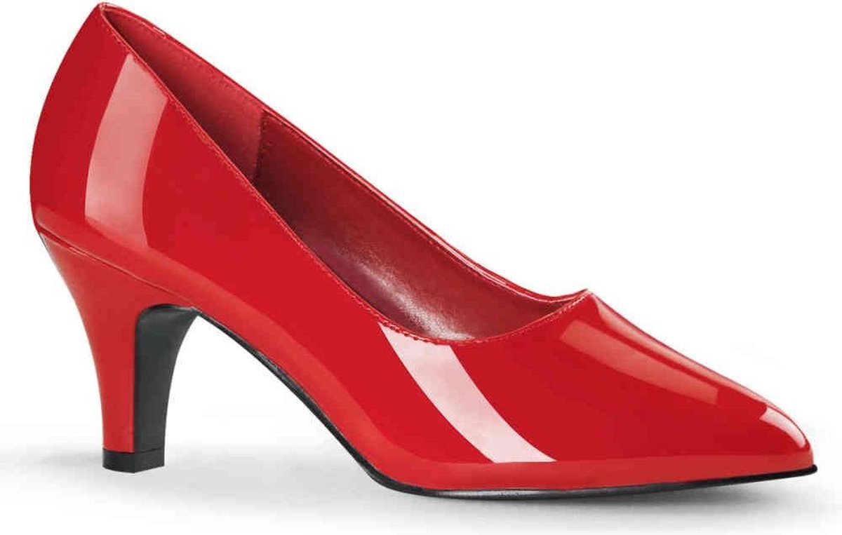Pleaser Pink Label - DIVINE-420 Pumps - Paaldans schoenen - 46 Shoes - Rood