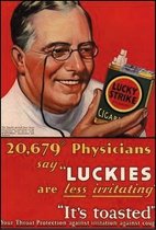 Metalen Bord Lucky Strike Doctor Red 20x30cm