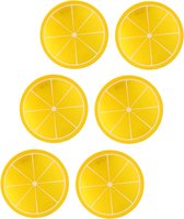 Fruitige Siliconen Onderzetters - Fruit Collectie - 6 Stuks - 9cm - Citroen
