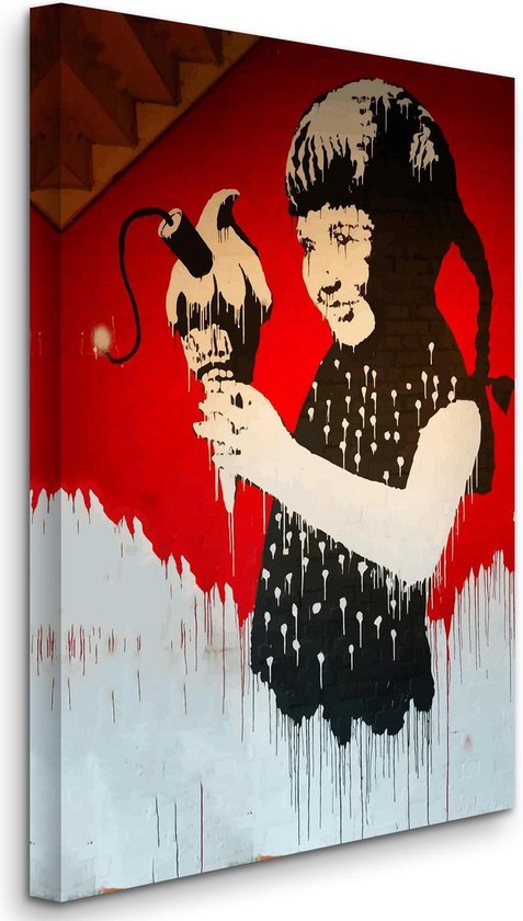 BANKSY Girl With Dynamite Icecream Impression sur toile