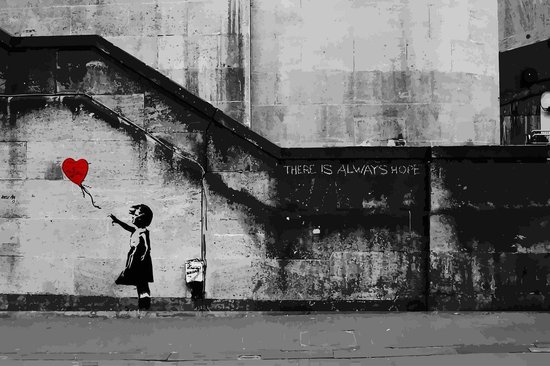 BANKSY Girl With The Red Balloon There Is Always Hope Balloon Girl Canvas  Print | bol.com