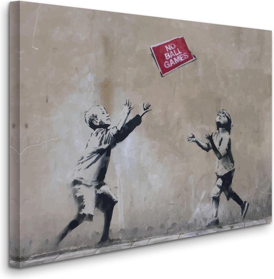 Banksy No Ball Games Canvas Print