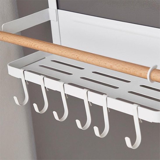 LIFEFAN Magnetische kruidenrek voor thuiskeuken Frige Whiteboard Organizer (White, High/Large