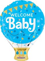 Folie ballon Welcome Baby Blauw, 45 centimeter