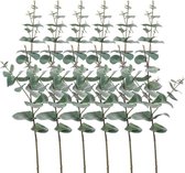 Set van 6x stuks Groene Eucalyptus kunsttakken kunstplant  68 cm - Kunstplanten/kunsttakken - Kunstbloemen boeketten