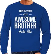 Awesome brother / broer cadeau sweater blauw heren 2XL