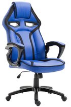 Game stoel - Bureaustoel - Race - In hoogte verstelbaar - Kunstleer - Blauw/zwart
