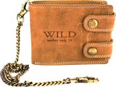 Wild Leather Only !!!  Heren Billfold Licht-bruin
