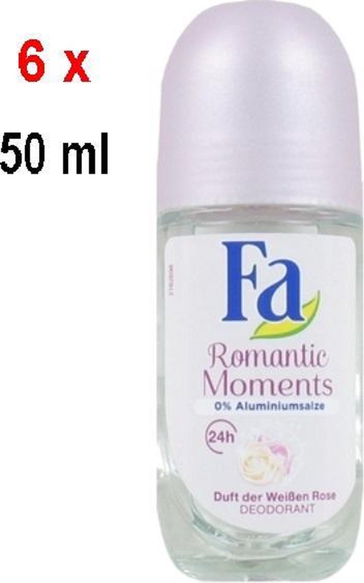 Fa Deodorant Roller Romantic Moments - Voordeelverpakkig 6 Stuks - 