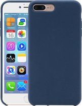 Pure Color vloeibare siliconen hoes voor iPhone 8 Plus & 7 Plus (donkerblauw)