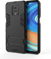 Voor Geschikt voor Xiaomi Redmi Note 9S PC + TPU schokbestendige beschermhoes met houder (zwart)