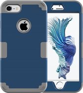 Voor iPhone 8 & 7 Scheidbare contrastkleur PC + siliconen combinatiehoes (donkerblauw)