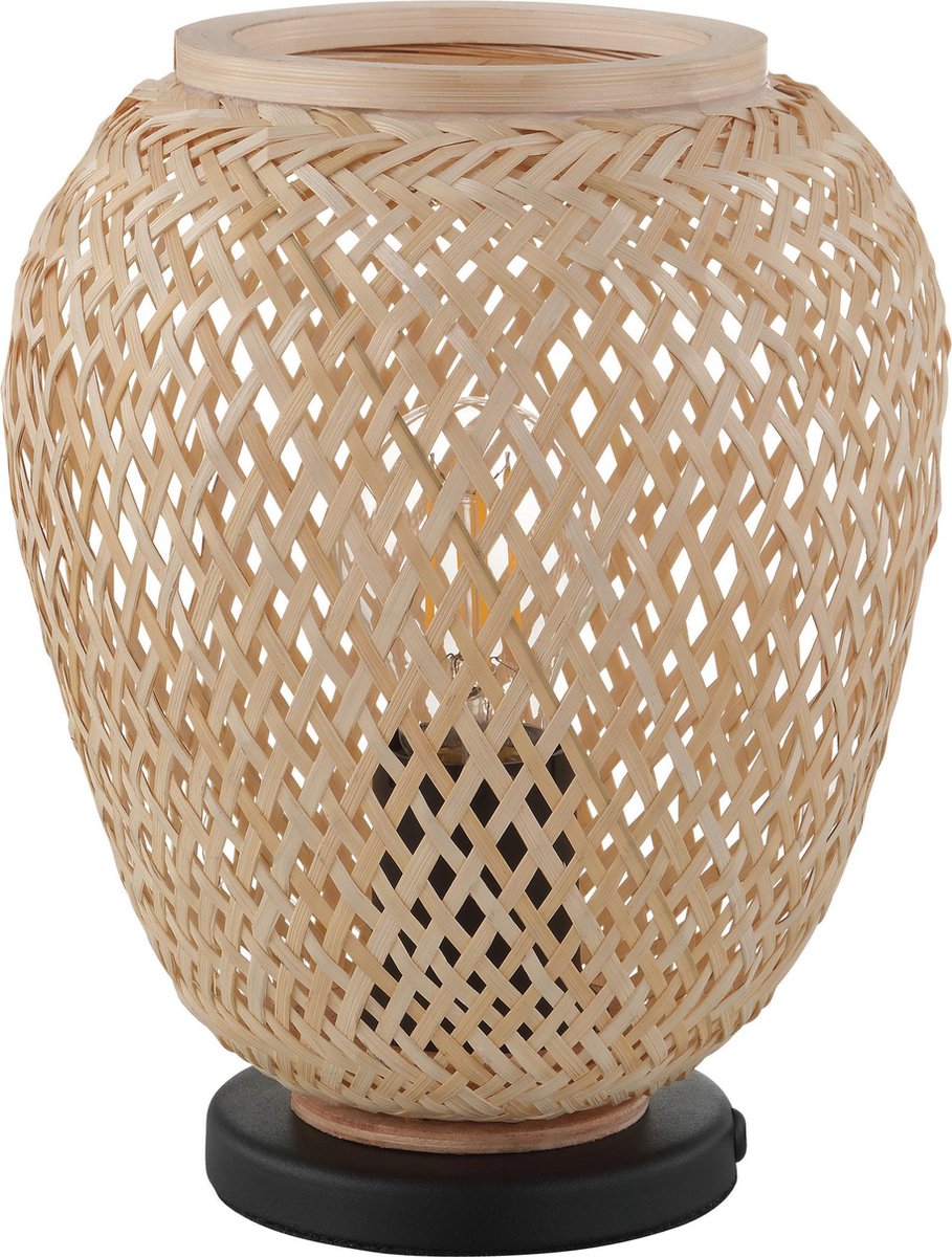 EGLO Dembleby Tafellamp - E27 - 25 cm - Zwart/Natuur