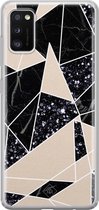 Samsung A41 hoesje siliconen - Abstract painted | Samsung Galaxy A41 case | zwart | TPU backcover transparant