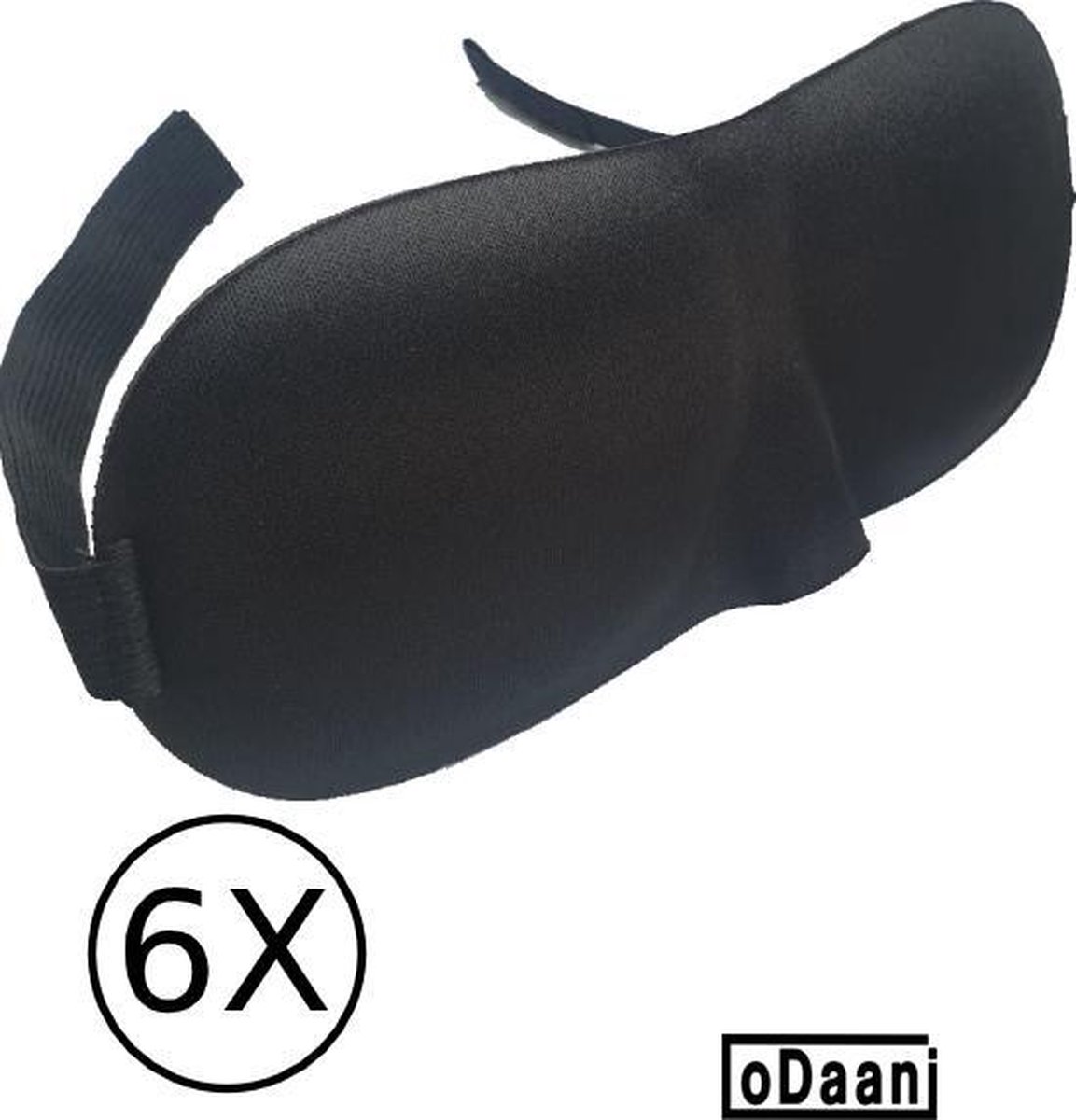 3D Slaapmasker zwart 6 stuks – Slaapcomfort – oDaani