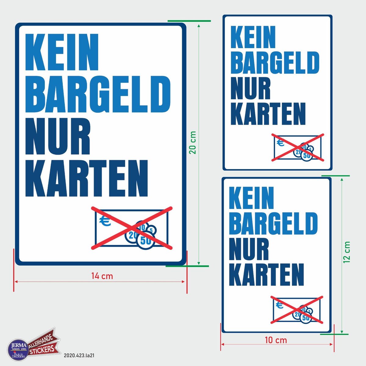 Kein bargeld nur karten. kassa sticker set.