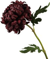 Viv! Home Luxuries Chrysant groot - zijden bloem - donker rood - topkwaliteit